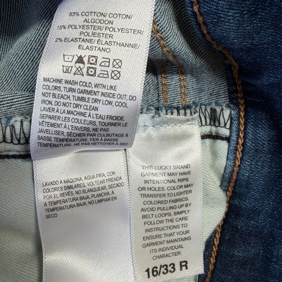 Lucky Brand Sweet Mid Rise Straight Women 16/33 (28.5") R Blue Denim Jeans - Picture 8 of 8